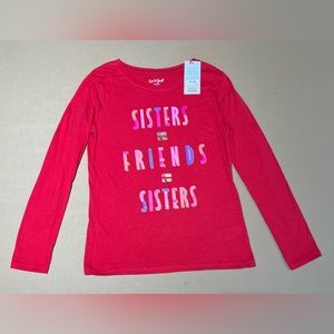 Cat & Jack red long sleeve shirt, girls size M 7/8.